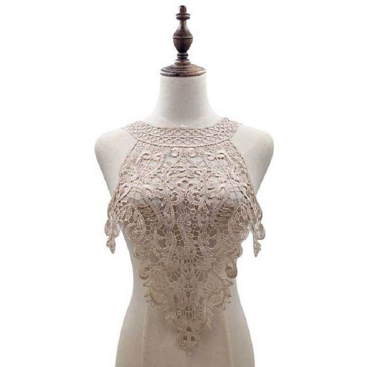 Embroidered Lace Collar Flower Three-dimensional Hollow Fake Collar DIY Clothing Accessories, Blue, Black, Purple Pink, Light Brown, White