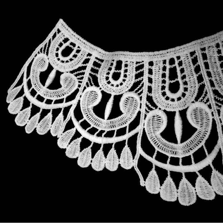 Milk Silk Lace Embroidered Collar Three-dimensional Hollow Fake Collar DIY Clothing Accessories, Size: 32 x 32cm, Sky Blue, Beige, Black, Rose Red, White