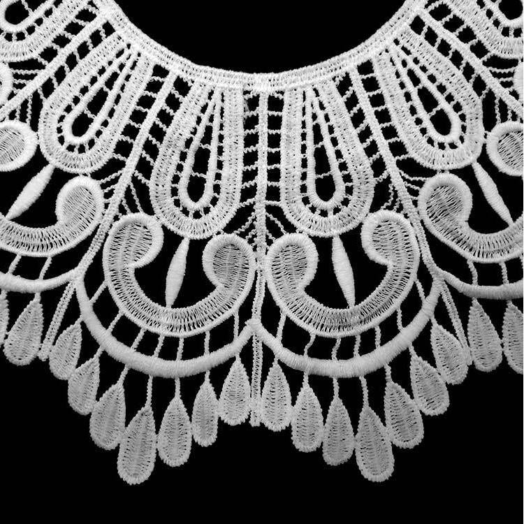 Milk Silk Lace Embroidered Collar Three-dimensional Hollow Fake Collar DIY Clothing Accessories, Size: 32 x 32cm, Sky Blue, Beige, Black, Rose Red, White