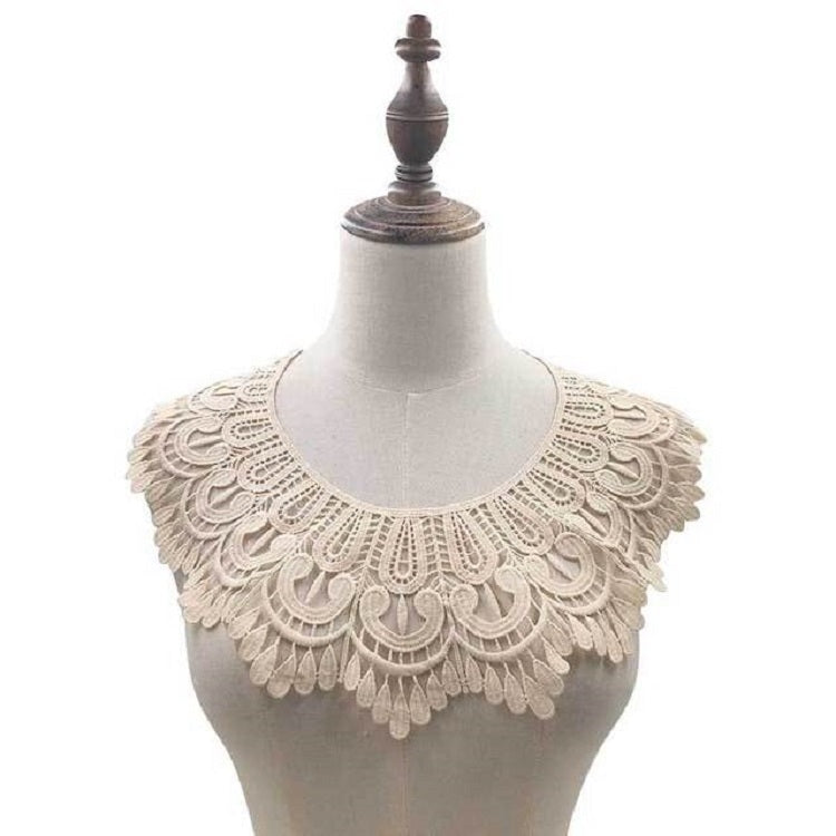Milk Silk Lace Embroidered Collar Three-dimensional Hollow Fake Collar DIY Clothing Accessories, Size: 32 x 32cm, Sky Blue, Beige, Black, Rose Red, White
