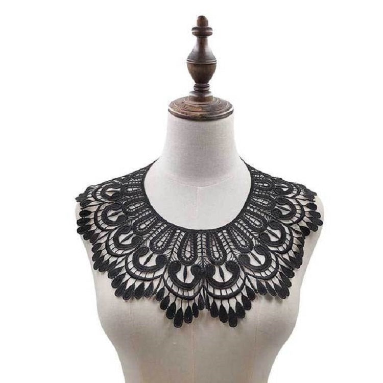 Milk Silk Lace Embroidered Collar Three-dimensional Hollow Fake Collar DIY Clothing Accessories, Size: 32 x 32cm, Sky Blue, Beige, Black, Rose Red, White