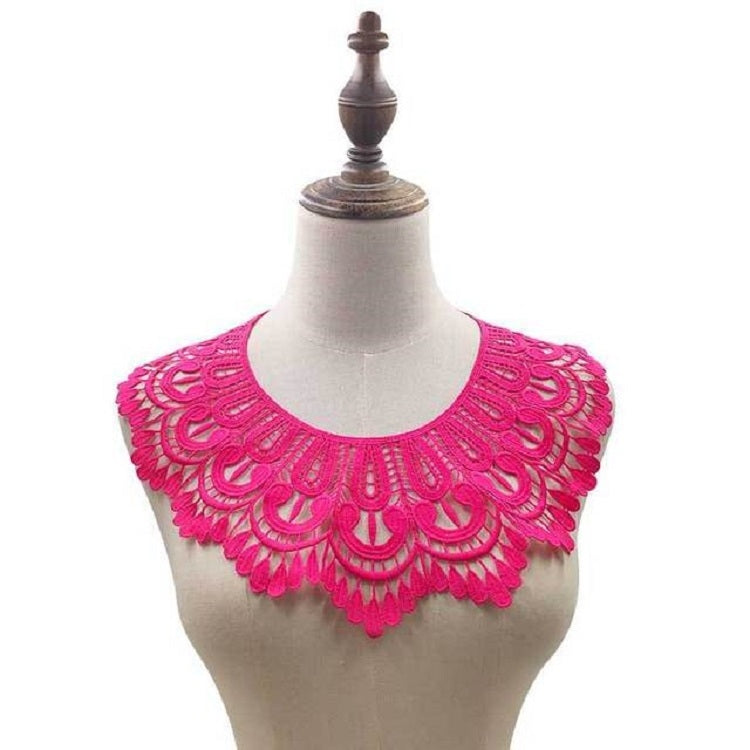 Milk Silk Lace Embroidered Collar Three-dimensional Hollow Fake Collar DIY Clothing Accessories, Size: 32 x 32cm, Sky Blue, Beige, Black, Rose Red, White