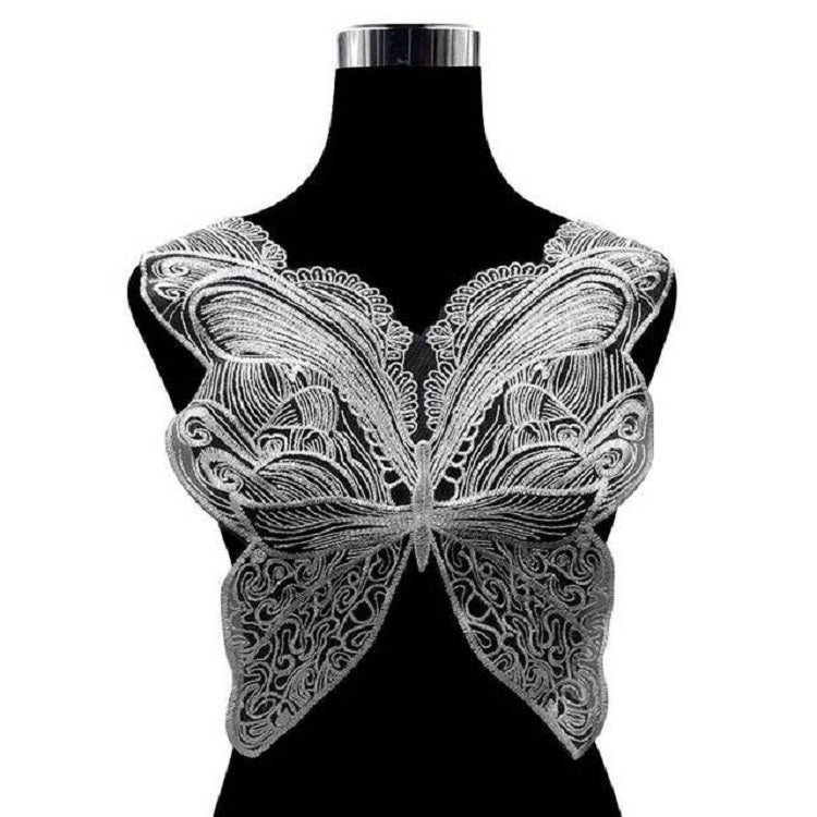 Butterfly Shape Embroidery Corsage Lace Collar DIY Clothing Accessories, Size: About 42 x 38cm