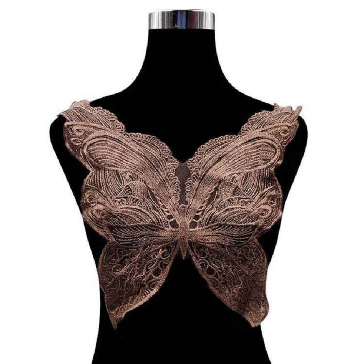 Butterfly Shape Embroidery Corsage Lace Collar DIY Clothing Accessories, Size: About 42 x 38cm