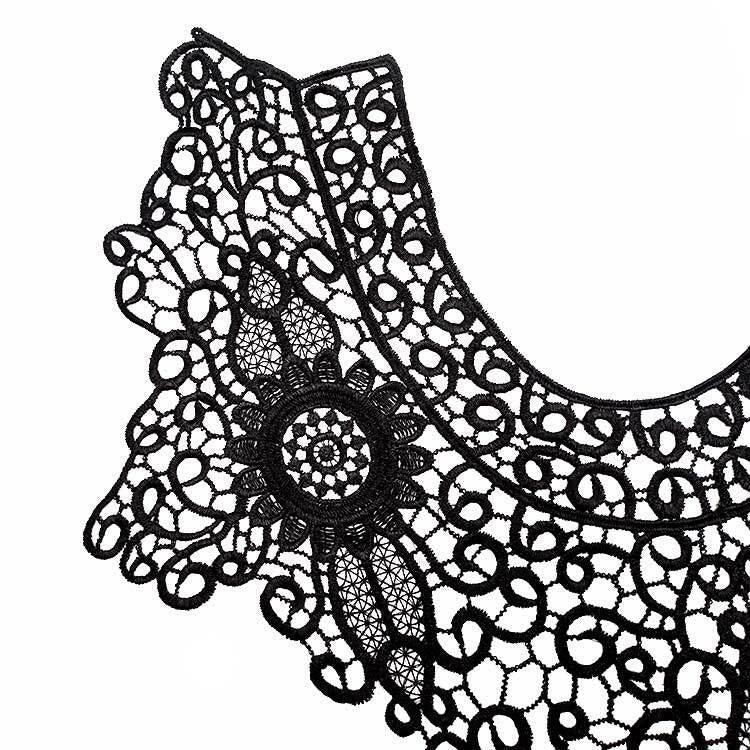 Lace Embroidery Hollow Fake Collar DIY Clothing Accessories, Size: About 55 x 47cm, Red, Beige, Black, Light Brown, White