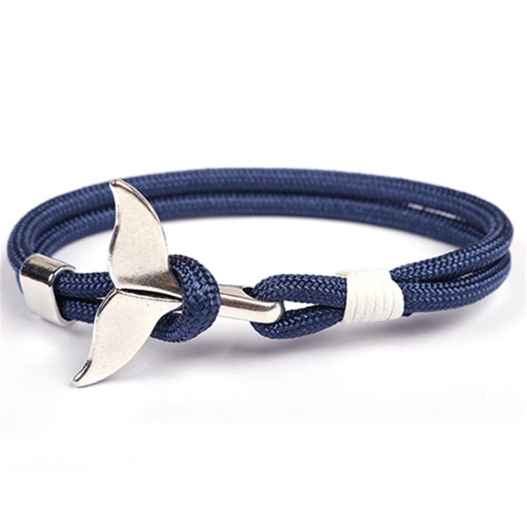 Whale Tail Anchor Charm Nautical Survival Rope Chain Bracelets, Black blue, Yellow, Colorful, Blue, Dark blue, Black, Black red, Red