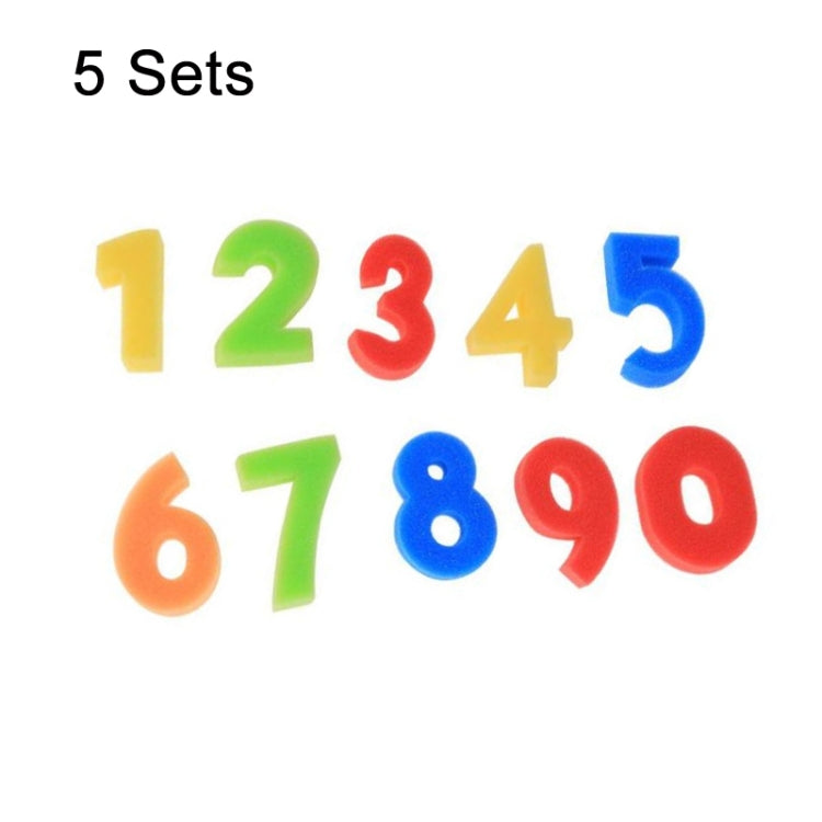 5 Sets Sponge Painting Brush Children Art Painting Seal Tool, Random Color Delivery, 0-9 Digital Sponge