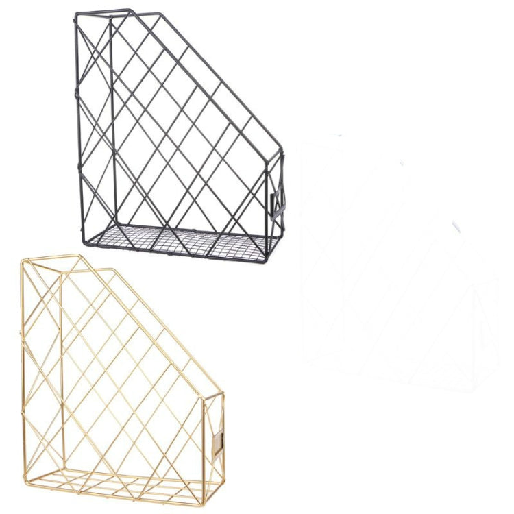 Magazine Holder Modern Desktop Book Storage Rack Iron Bookshelf, (Black)