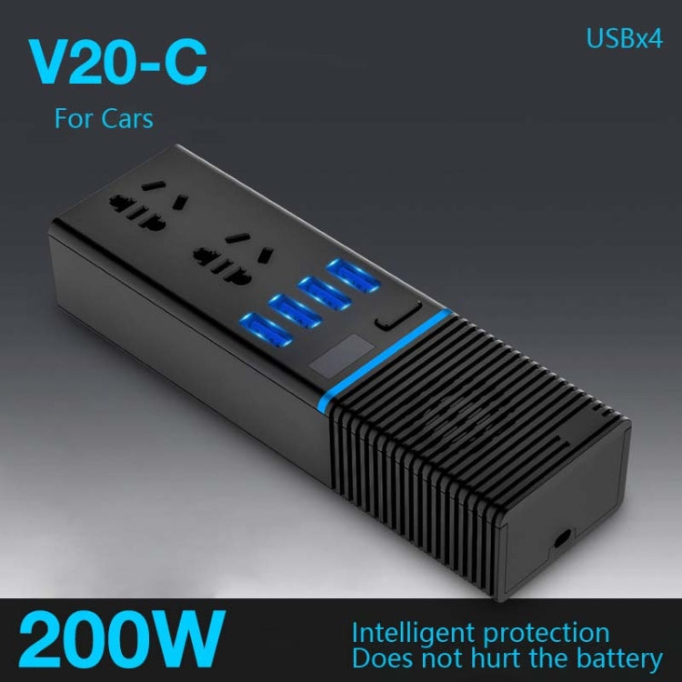 Car Inverter 12v/24v To 220v Household Power Converter Multi-Function Car Socket, V20-C For Cars