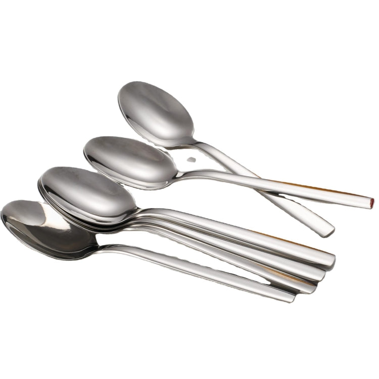 2 PCS Stainless Steel Long-Handled Ice Spoon Soup Spoon Coffee Dessert Western Food Spoon