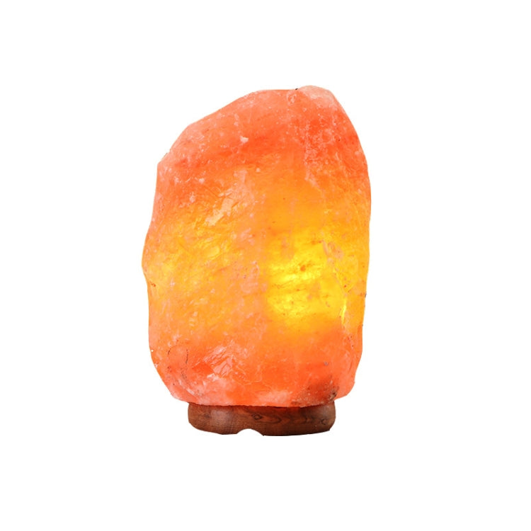 USB Power Himalayan Crystal Rock Salt Desk Lamp Night Light With Wood Base & E14 Bulb & Switch, 2-3kg