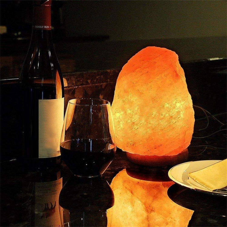 USB Power Himalayan Crystal Rock Salt Desk Lamp Night Light With Wood Base & E14 Bulb & Switch, 2-3kg