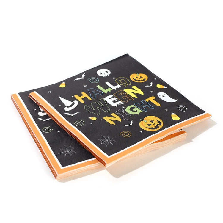 24 Person Set Halloween Party Decoration Tableware Set Tablecloth Paper Plate Banner Without Straw, Tableware Set