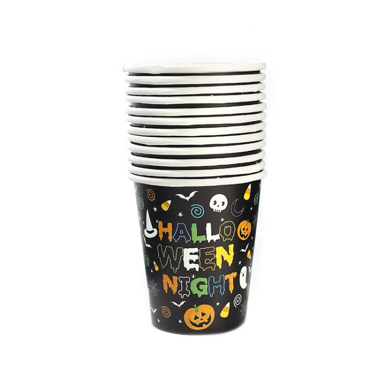24 Person Set Halloween Party Decoration Tableware Set Tablecloth Paper Plate Banner Without Straw, Tableware Set
