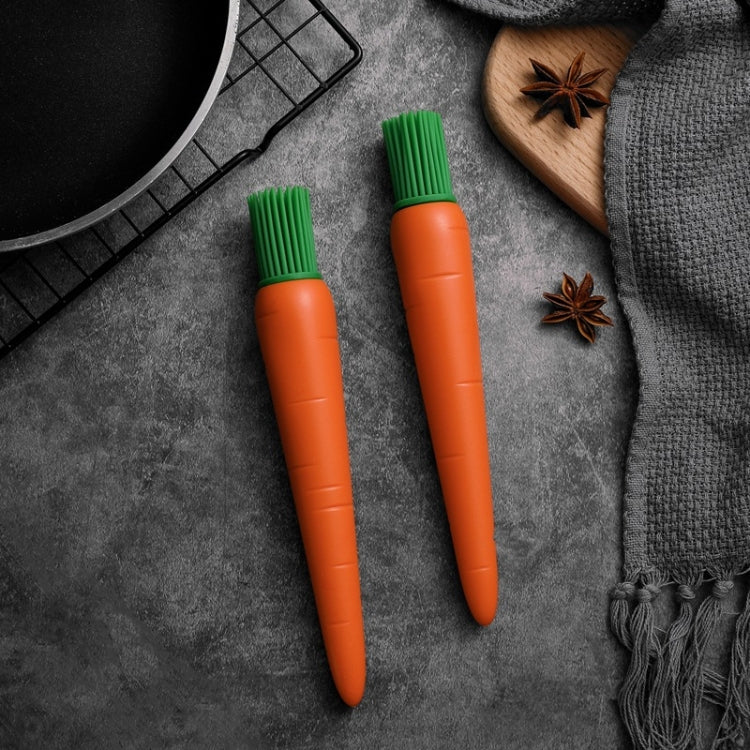 2 PCS Carrot Shape Silicone Barbecue Brush Cake Brush Baking Cream Brush Iron Plate Brush