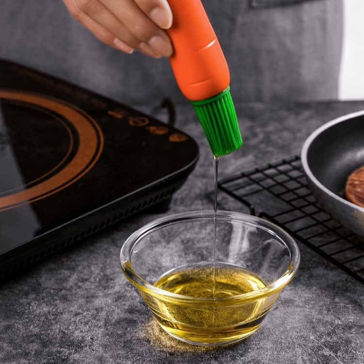 2 PCS Carrot Shape Silicone Barbecue Brush Cake Brush Baking Cream Brush Iron Plate Brush