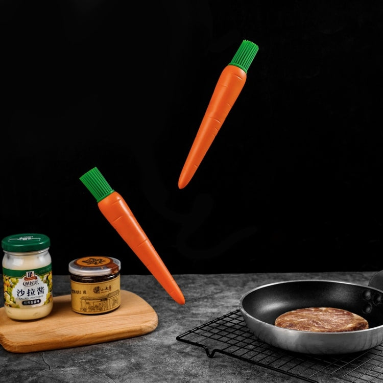 2 PCS Carrot Shape Silicone Barbecue Brush Cake Brush Baking Cream Brush Iron Plate Brush