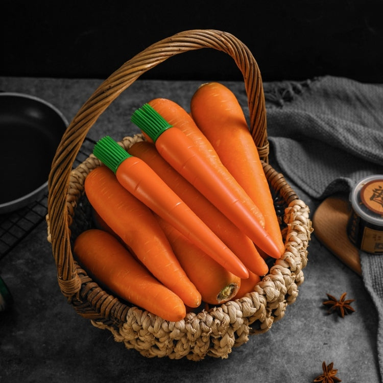 2 PCS Carrot Shape Silicone Barbecue Brush Cake Brush Baking Cream Brush Iron Plate Brush