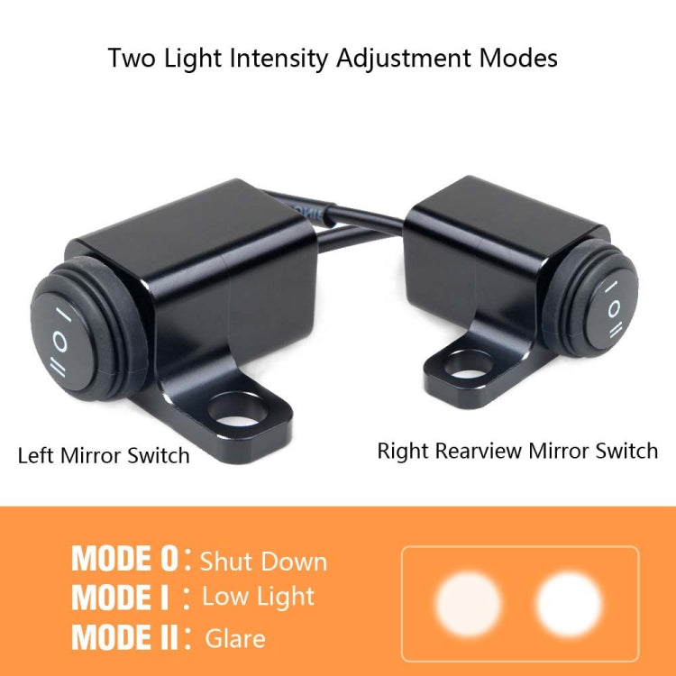 2 PCS / Set Motorcycle LED Lights Rearview Mirror Left And Right Switches Waterproof Boat-Shaped Switches, LED Lights Switch