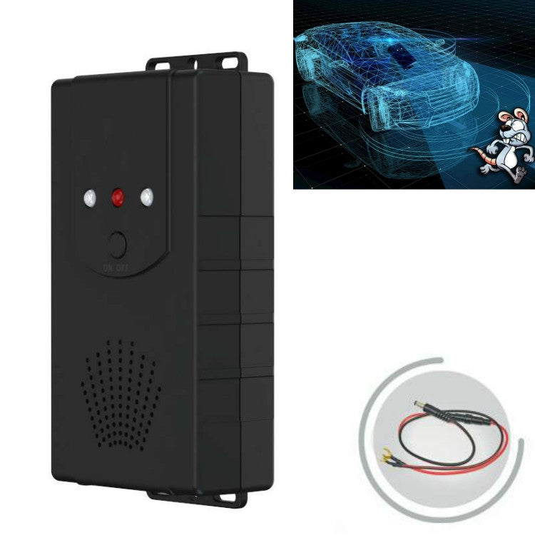 Ultrasonic Car Repeller Car Engine Compartment Electronic Repeller Micro-Light Wave Insect Repellent, DC Black