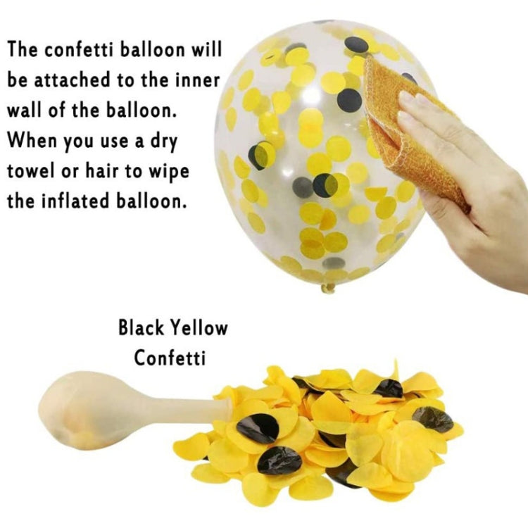 Bee Theme Party Decoration Supplies White Yellow Agate Confetti Latex Balloon Decoration Set, Bee Theme Party Decoration