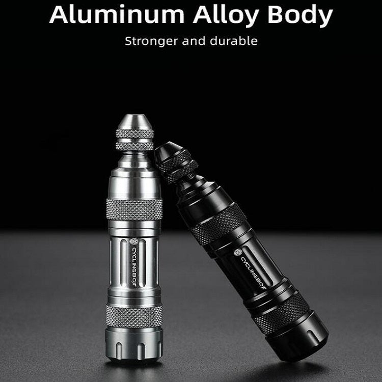 CYCLINGBOX Mountain Bike Vacuum Aluminum Alloy Tire Repair Tool Bicycle Repair Integrated Storage Design Tool, BG-9901(Black), BG-9901(Silver)