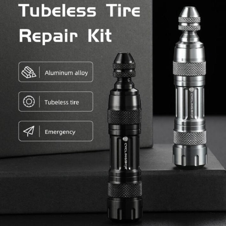 CYCLINGBOX Mountain Bike Vacuum Aluminum Alloy Tire Repair Tool Bicycle Repair Integrated Storage Design Tool, BG-9901(Black), BG-9901(Silver)