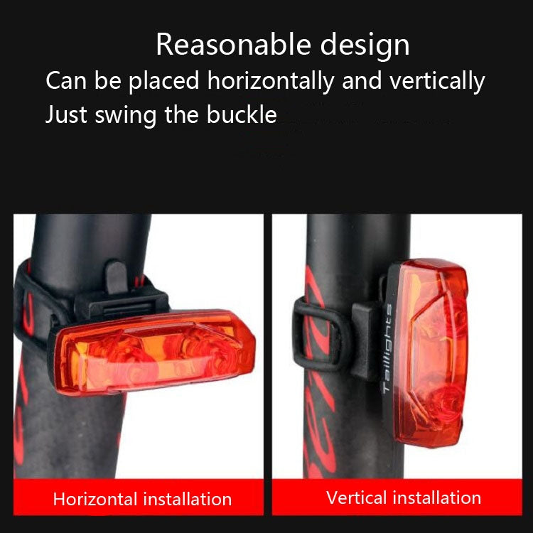 Magnetic Induction Taillight Bicycle Self-Generation Induction Taillight Waterproof Night Riding Safety Warning Light, Magnetic Induction Taillight