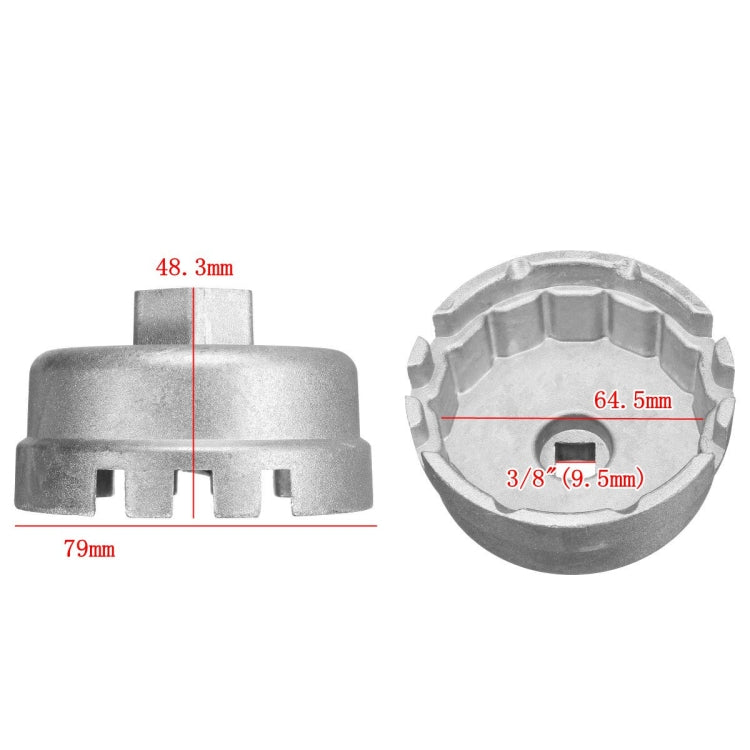 64.5mm Aluminum Oil Filter Wrench Cap Socket Remover Tool for Lexus Toyota Corolla Highlander RAV4 Camry Universal Housing