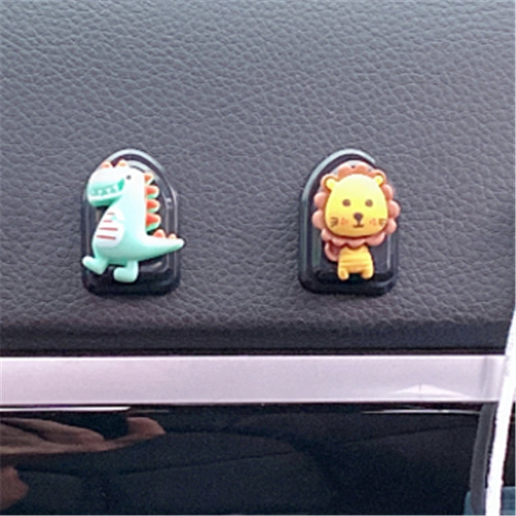 10 PCS Car Hook Car Sticky Multifunctional Mini Small Hook Car Seat Back Hook, Llion, Pink Deer, Blue Deer, Bee, Red Dinosaur, Green Dinosaur, Zebra, Colorful Flowers, Sun Flower, Crown Bear, Yellow Flower, Red Sun Flower, Morning Glory, Pink Daffodil ...