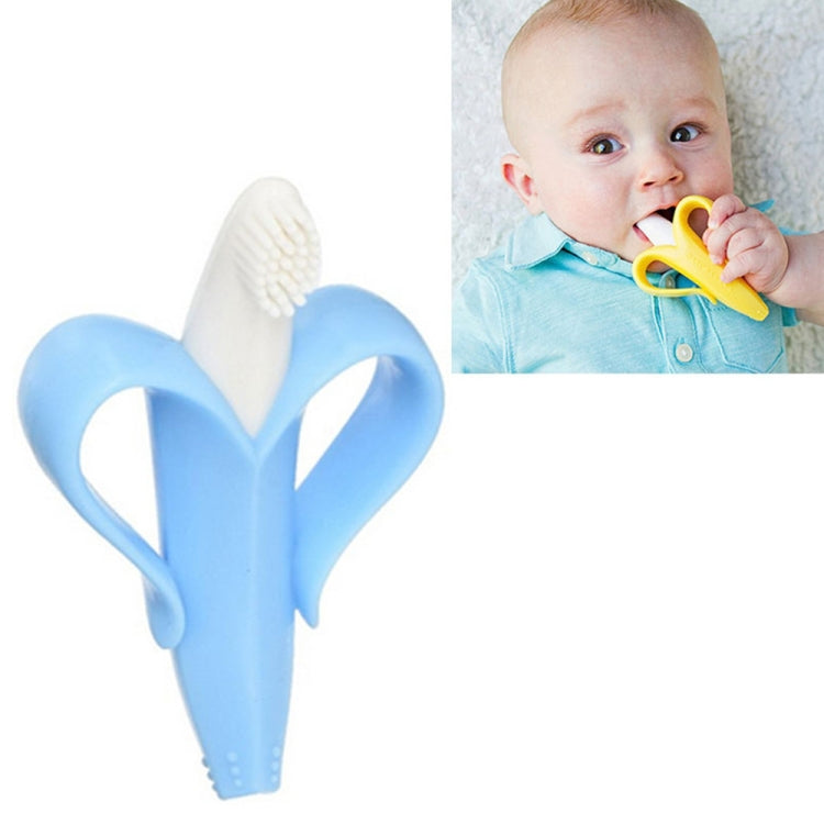 Newborn Baby Banana Silicone Teether Bite, Blue