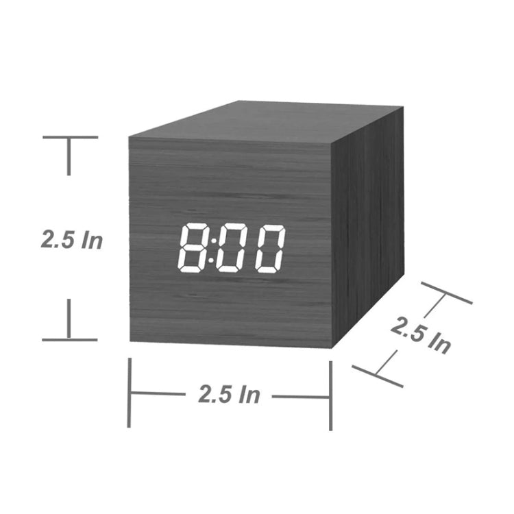Multicolor Sounds Control Wooden Clock Modern Digital LED Desk Alarm Clock Thermometer Timer, Black White, Black Red, Black Blue, Black Green, White Red, White Blue, White Green, Wooden White