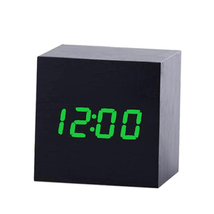 Multicolor Sounds Control Wooden Clock Modern Digital LED Desk Alarm Clock Thermometer Timer, Black White, Black Red, Black Blue, Black Green, White Red, White Blue, White Green, Wooden White
