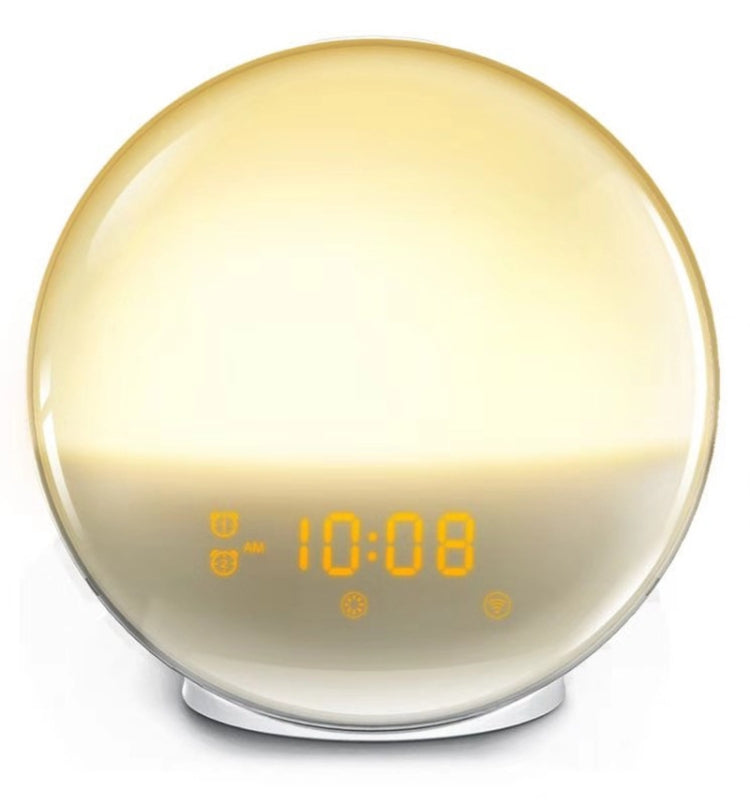 Alexa Voice-Activated Electronic Alarm Clock Sunrise Wake Up Night Light Support Smart APP Control,, UK Plug
