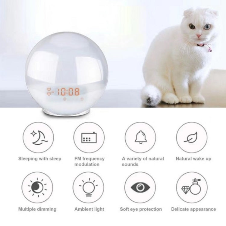 Alexa Voice-Activated Electronic Alarm Clock Sunrise Wake Up Night Light Support Smart APP Control,, UK Plug