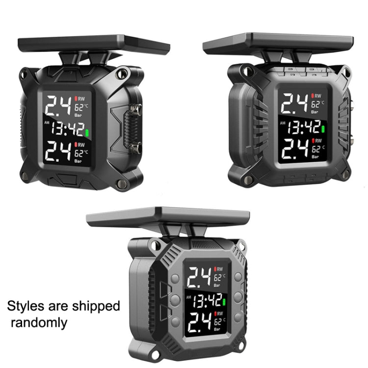 M9 Motorcycle Tire Pressure Monitor Solar Wireless External High-Precision Monitoring Waterproof Detector，Random Style Delivery, M9