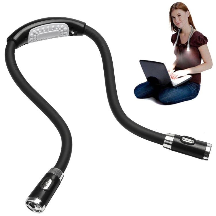 Portable U-shaped LED Flexible Handsfree Hug Neck Reading Book Lamp Torch, Black, Green, Blue, Pink