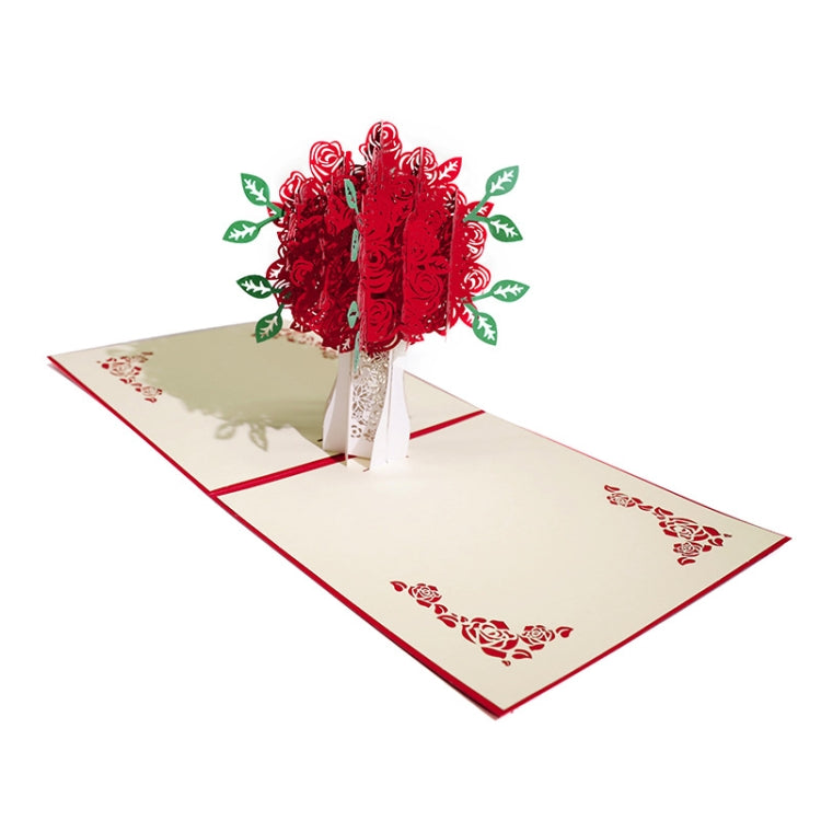 Rose 3D Stereo Greeting Card Creative Handmade Paper Carving Card, Rose 3D Stereo Greeting Card