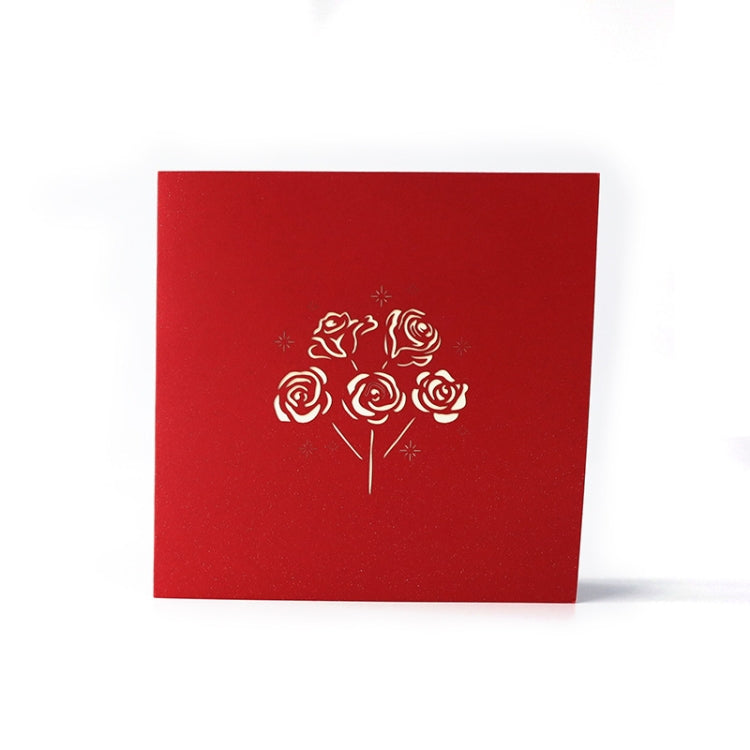 Rose 3D Stereo Greeting Card Creative Handmade Paper Carving Card, Rose 3D Stereo Greeting Card