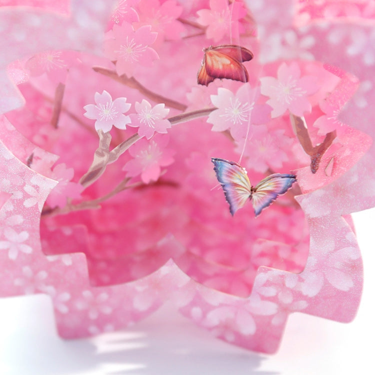 Valentine Day Greeting Card Cherry Blossom Butterfly Carving Box, Valentine Day Greeting Card