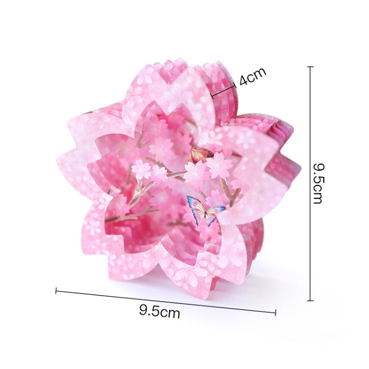 Valentine Day Greeting Card Cherry Blossom Butterfly Carving Box, Valentine Day Greeting Card
