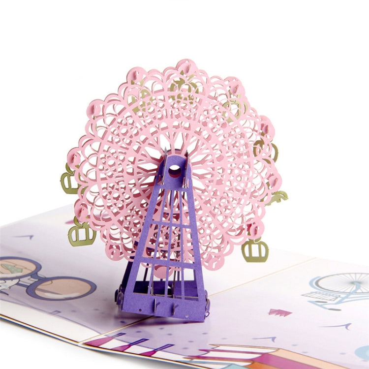 Color Ferris Wheel Three-Dimensional Greeting Card 3D Handmade Card, Ferris Wheel Greeting Card