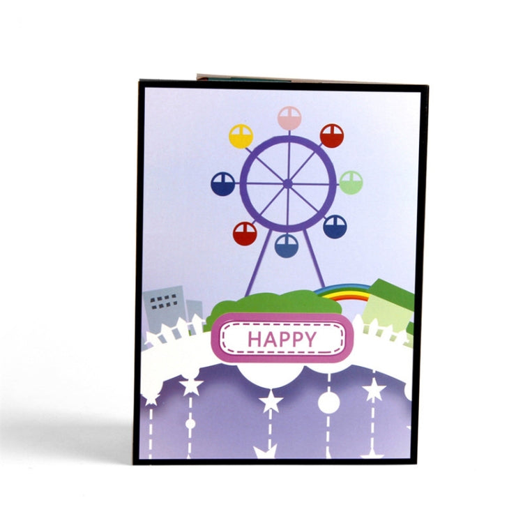 Color Ferris Wheel Three-Dimensional Greeting Card 3D Handmade Card, Ferris Wheel Greeting Card