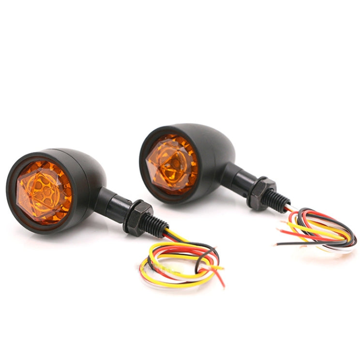 1pair Motorcycle Universal Retro LED Turn Signal Light, Universal Black Shell, Universal Electroplating Shell