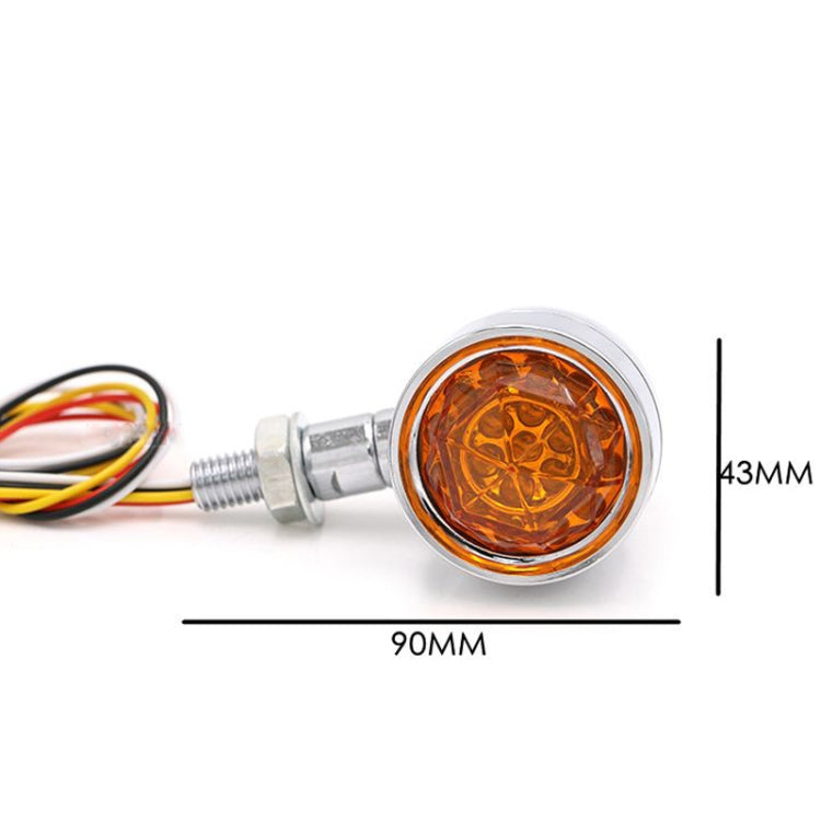 1pair Motorcycle Universal Retro LED Turn Signal Light, Universal Black Shell, Universal Electroplating Shell