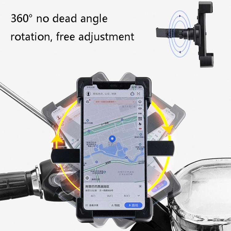 WHEEL UP Bicycle Automatic Bracket Motorcycle Mobile Phone Bicycle Navigation Rack, Upgrade-handlebar, Upgrade-Rearview Mirror