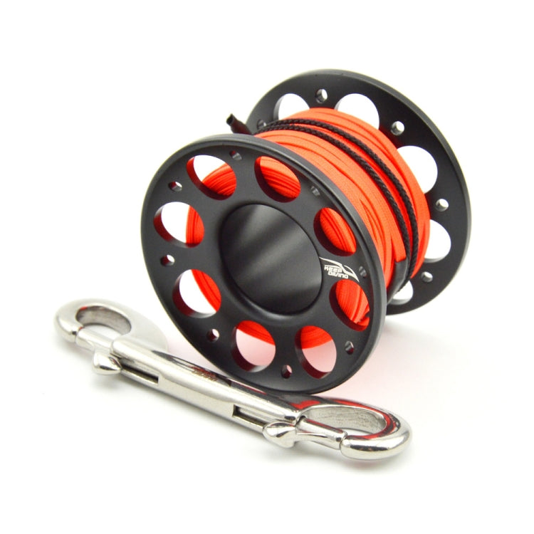 KEEP DIVING Aviation Sluminum Reel Double Hook Diving Buoy Rope Release Device, 30m Black, 15m Black