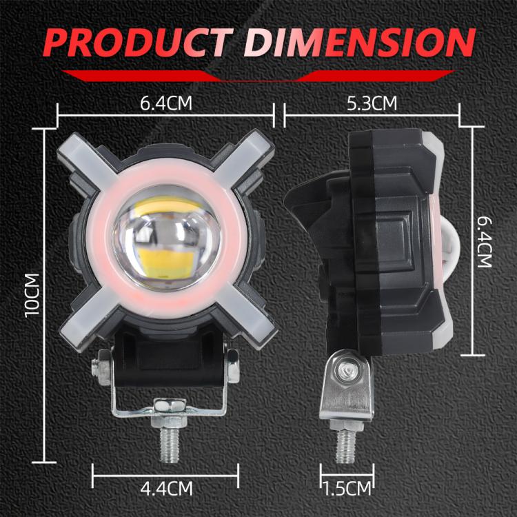 12W Aluminum Alloy Spotlight LED Chip Motorcycle Headlight, X-shaped Colorful Design, Cross-shaped Colorful Design, Little Sun Colorful Design, Windmill Colorful Design