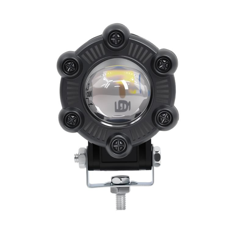 12W Aluminum Alloy Spotlight LED Chip Motorcycle Headlight, X-shaped Colorful Design, Cross-shaped Colorful Design, Little Sun Colorful Design, Windmill Colorful Design