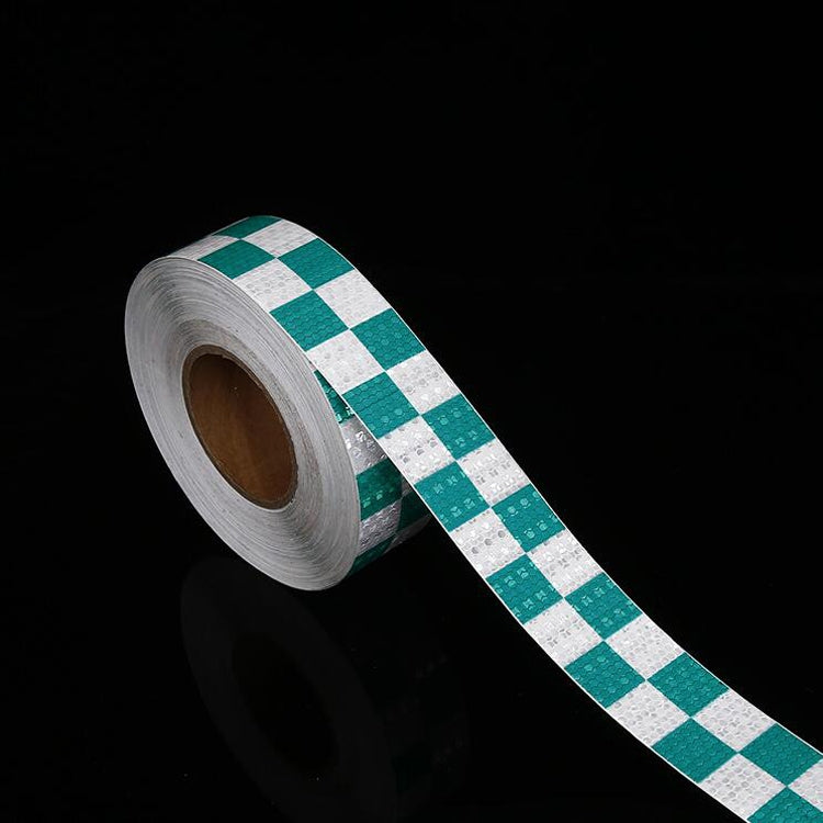 PVC Lattice Reflective Belt Generic Film Traffic Safety Facilities Anti-Collision Warning Stickers, Red White, Blue White, Black Dreen, Red Yellow, Yellow Black, White Green